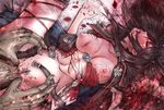  1girl bandages beast blood closed_eyes hetero long_hair navel nipples penis pussy rape sad sex tales_of_(series) tales_of_berseria tears torn_clothes vaginal velvet_crowe 