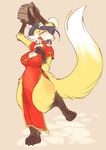  black_hair chinese_clothes fox furry open_mouth short_hair ukan_muri 