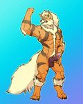  anthro arcanine black_nose canine male mammal muscular nintendo penis pok&eacute;mon rudethefox tongue tongue_out video_games yellow_eyes 