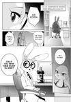  anthro canine clothing comic disney eyewear female fennec finnick fox fur glasses judy_hopps lagomorph male mammal namagakiokami nick_wilde rabbit text uniform zootopia 