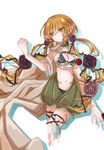  blonde_hair breasts butter_run cleavage clenched_hand elf flower mahou_shoujo_ikusei_keikaku mahou_shoujo_ikusei_keikaku_restart melville midriff navel pointy_ears rose small_breasts solo twintails yellow_eyes 