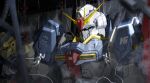 2boys absurdres aeug anaheim_electronics argama astronaut cable gundam hangar highres hyaku_shiki logo machinery mecha mobile_suit multiple_boys realistic repairing robot roundel science_fiction spacecraft_interior upper_body user_xwdn8852 v-fin zero_gravity zeta_gundam zeta_gundam_(mobile_suit) 