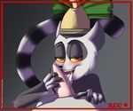  2010 close-up dreamworks duo erection gay hat king_julien lemur looking_at_viewer madagascar male nude open_mouth oral oral_sex penguin penis plain_background precum sex signature tapering_penis tongue tongue_out tsuyagami 