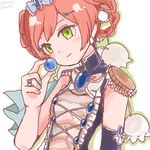  bluebell_candy braid butter_run candy flower food green_eyes hair_ornament hairclip jewelry light_smile lily_of_the_valley mahou_shoujo_ikusei_keikaku nail_polish pink_hair ring solo upper_body 