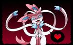  &lt;3 ambiguous_gender blue_eyes eeveelution fangs feral invalid_tag looking_at_viewer nintendo open_mouth pok&eacute;mon solo sylveon tongue video_games xenosaga428 yandere 