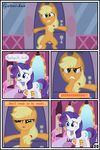  applejack_(mlp) blonde_hair blue_eyes comic equine female feral friendship_is_magic fur green_eyes gutovi-kun hair horn horse mammal my_little_pony orange_fur pony purple_hair rarity_(mlp) unicorn white_fur 