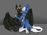 bat biobatz claws collar cum dripping drooling erection eyes_closed french_kissing frottage hair holding_(disambiguation) hug kissing long_hair long_tongue male male/male mammal murrkus muscular neverneverland penis precum saliva sergal sex tongue wings 