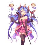  aoi_tsunami blue_hair breasts charmy_(uchi_no_hime-sama) cleavage confetti crown demon_girl demon_horns demon_tail demon_wings dress elbow_gloves fang garter_straps gloves hairband heart heart-shaped_pupils holding horns long_hair looking_at_viewer medium_breasts microphone mini_crown minigirl multiple_girls official_art open_mouth pointy_ears purple_eyes round_teeth symbol-shaped_pupils tail tail_ring teeth thighhighs transparent_background uchi_no_hime-sama_ga_ichiban_kawaii very_long_hair wings 