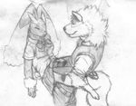  anthro arcanine canine liondance lopunny male mammal muscular muscular_male nintendo pok&eacute;mon video_games 