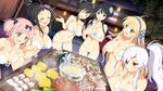  6girls asuka_(senran_kagura) ayame_(senran_kagura) bikini breasts character_request food hibari_(senran_kagura) ikaruga_(senran_kagura) katsuragi_(senran_kagura) large_breasts multiple_girls night senran_kagura senran_kagura_peach_beach_splash yagyuu_(senran_kagura) 