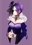  bad_id bad_pixiv_id breasts chrome_dokuro dress eyepatch hat highres katekyo_hitman_reborn! large_breasts oshashi purple_eyes purple_hair short_hair solo top_hat 