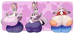  2017 anthro areola big_breasts big_butt breasts butt cleavage clothed clothing dipstick_ears disney female floppy_ears huge_breasts huge_butt hyper hyper_breasts jaeh judy_hopps lagomorph looking_at_viewer mammal nipples pink_nose purple_eyes rabbit smile solo thick_thighs wide_hips zootopia 