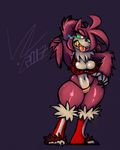  2017 amy_rose anthro big_breasts breasts cleavage clothed clothing fangs female hedgehog looking_at_viewer mammal smile solo sonic_(series) werehog wolflance 