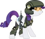  armor clothed clothing cutie_mark equine female friendship_is_magic gun halo_(series) happy helmet horse mammal marines my_little_pony pony ranged_weapon rarity_(mlp) rifle simple_background smile solo unknown_artist video_games weapon 