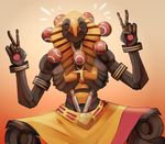  alternate_costume ankh closed_eyes egyptian_clothes flipgang floating humanoid_robot male_focus mask orb overwatch solo sunyatta zenyatta_(overwatch) 