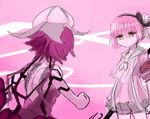  battle clenched_hand coatifan duel fukuroi_marika magical_girl mahou_shoujo_ikusei_keikaku mahou_shoujo_ikusei_keikaku_jokers multiple_girls pink_hair plant short_hair snow_white_(mahoiku) vines 