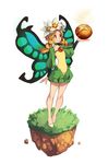  2016 blonde_hair clothed clothing cute digital_media_(artwork) dress fairy female grass hair happy hat mercedes_(character) monster_girl_(genre) not_furry odin_sphere sa-ryong smile wings 