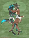  anthro biped canid canine canis cervid cypher_(diaperedglowwolf) diaper duo feces hirsche_(diaperedglowwolf) male male/male mammal maxximusrexx messy_diaper scat soiling urine watersports wet_diaper wetting wolf 