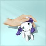  2017 blue_eyes disembodied_hand equine female feral friendship_is_magic hair horn looking_at_viewer mammal my_little_pony purple_hair rarity_(mlp) smile solo stratodraw unicorn 