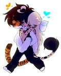  &lt;3 ambiguous_gender anthro chibi clothed clothing duo eyes_closed facial_hair feline fur goatee hair male male/ambiguous mammal petitecat smile tiger 