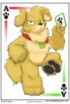  anthro canine card collar dog female fur gold_fur housepets! mammal pawpads pomeranian renato rick_griffin smile tarot_(housepets!) 