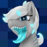  2017 bigbidoof bioluminescence blue_eyes blue_tongue digital_media_(artwork) equine eyelashes fan_character female feral fish glowing hair hi_res horse hybrid lacera_viscera looking_at_viewer mammal marine mouth_shot my_little_pony open_mouth pony shark simple_background smile solo teeth tongue tongue_out 