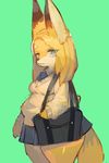  blonde_hair blue_eyes fox furry kishibe long_hair school_uniform 