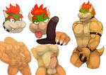  anthro anthrofied anus balls big_muscles bowser butt circumcised cute_fangs disembodied_penis duo erection faceless_male horn humanoid_penis koopa male mario_bros muscular nintendo penis perineum pinup pose presenting presenting_anus scalie seyrmo sketch_page sol_focus solo spread_butt spreading standing tongue tongue_out video_games 