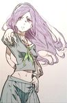  aono_miki breasts fresh_precure! hairband long_hair masaru-san precure purple_eyes purple_hair school_uniform skirt small_breasts solo 