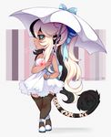  animal_humanoid cat_humanoid clothed clothing feline female hair humanoid long_hair looking_at_viewer mammal petitecat solo standing umbrella 