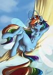  2017 alternate_species antennae anthro anthrofied anus areola atane27 breasts breezie butt cutie_mark female friendship_is_magic hair hi_res hooves insect_wings long_hair multicolored_hair my_little_pony nipples nude outside pussy rainbow_dash_(mlp) rainbow_hair solo wings 