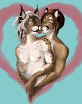  anthro duo embrace eyes_closed feline french_kissing fur hair kissing lion male male/male mammal mishabahl nipples nude smile 