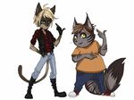  anthro clothed clothing duo feline fur hair looking_at_viewer male mammal mishabahl overweight smile standing 