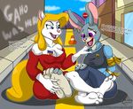  2016 animaniacs disney female gahowolf judy_hopps lagomorph mammal minerva_mink mink mustelid rabbit zootopia 