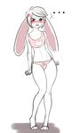  ... anthro blush bulge clothed clothing crossdressing girly lagomorph male mammal mishabahl panties rabbit solo underwear 