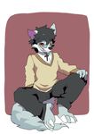  anthro canine choker clothing eyewear fox glasses male mammal marble_fox ouroporos quinn_(doctoreevee) 