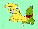  1-upclock 2017 balls butt clothing duo eeveelution erection feet female foot_fetish footjob fur jolteon larvitar male male/female nintendo paws pawsjob penis pok&eacute;mon pussy simple_background smaller_version_at_source toes video_games yellow_fur 