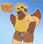  2017 absurd_res anthro belly briard bulge canine clothed clothing dog fur hair handsdownhound hi_res inverted_nipples living_clothes mammal mustelid nipples oceanotter otter quintus_(handsdownhound) slightly_chubby text transformation underwear what 
