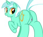  anus butt cutie_mark derphed equine female feral friendship_is_magic hair hi_res horn lyra_heartstrings_(mlp) mammal multicolored_hair my_little_pony nude open_mouth pussy simple_background solo standing two_tone_hair unicorn 