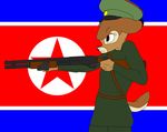  angry bambi bambi_(film) brown_eyes brown_fur brown_hair cervine clothing deer disney fur girly hair male mammal military_uniform north_korea pink_cap remington_870 solo uniform vanderhirsche 