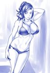  bikini cleavage monochrome mukai_takumi oku_(okumen) swimsuits the_idolm@ster the_idolm@ster_cinderella_girls 