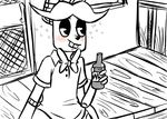  2015 alcohol animatronic anthro beverage blush bonnie_(fnaf) bottle bow_tie buckteeth drunk five_nights_at_freddy&#039;s holding_bottle holding_object inkyfrog lagomorph machine male mammal rabbit restricted_palette robot sitting smile solo teeth video_games 