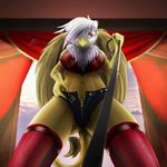  2017 anthro anthrofied avian clothing female first_person_view friendship_is_magic gilda_(mlp) gryphon kasaler leash legwear my_little_pony piercing short solo stockings submissive submissive_pov wings yellow_eyes 