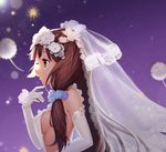  absurdres bare_shoulders breasts bridal_veil bride brown_eyes brown_hair crying dress elbow_gloves fei_zen_qq finger_to_chin flower from_side gloves hair_flower hair_ornament hand_up highres lace lace-trimmed_gloves lace_trim long_hair low_tied_hair medium_breasts open_mouth original profile sideboob sleeveless sleeveless_dress solo teardrop tears upper_body veil wedding_dress white_dress white_gloves 