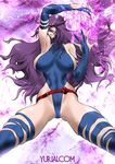  1girl leotard long_hair psylocke purple_hair solo x-men yuri_ai 