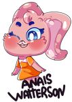  2017 alpha_channel anais_watterson anthro blue_eyes blush cartoon_network clothed clothing digital_media_(artwork) female fur kmf97 lagomorph mammal one_eye_closed pink_fur rabbit shine_eyes simple_background smile the_amazing_world_of_gumball transparent_background young 