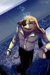  anthro black_nose brown_eyes canine clothed clothing dog fur male mammal outside smile solo standing tai_lung_(artist) tan_fur 
