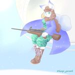  artist_request boots furry green_eyes hat rabbit sniper 