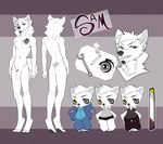  animal_genitalia anthro balls canine chibi fully_sheathed looking_at_viewer male mammal model_sheet nude sheath smile solo tattoo teil 