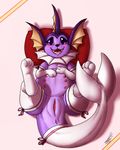  2017 alternate_color anus armwear belly big_belly blush clothing cute eeveelution english_text fan_character female feral fin furgonomics hand_on_stomach humanoid_pussy legwear lying mostly_nude nintendo on_back open_mouth pillow pok&eacute;mon pregnant purple_eyes purple_skin pussy shikaro signature smile solo tailwear tears teeth text tongue vaporeon video_games white_membrane yellow_membrane 
